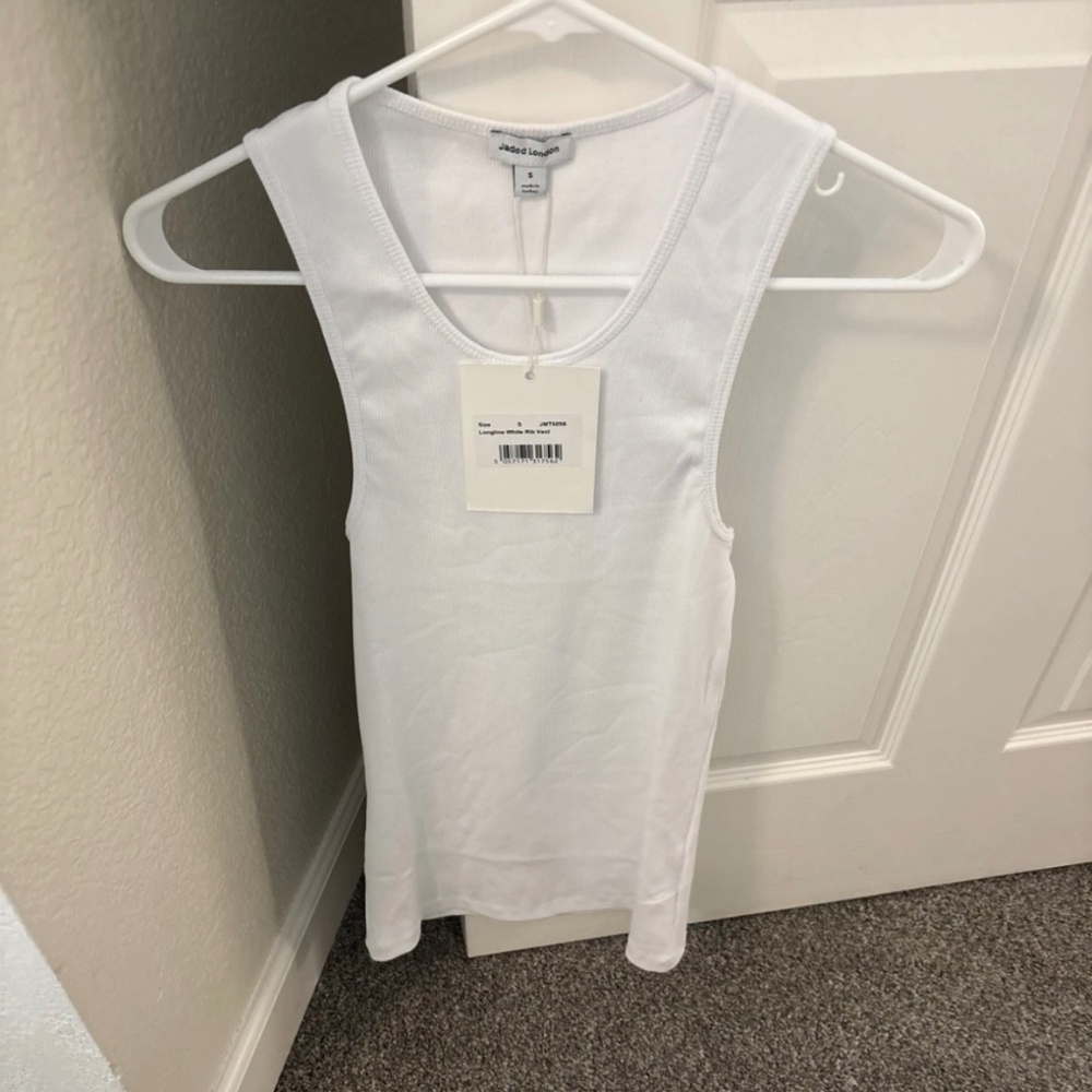 Jaded London, white vest new with tags small
